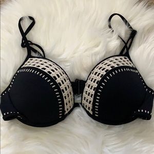 Black and white Victoria’s Secret swim top.